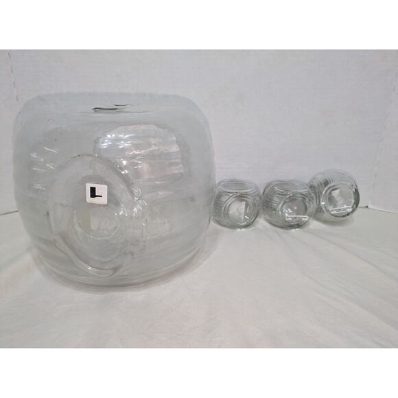 Vintage Hoosier S Embossed Glass Jar Set 3 Shakers‎ & Stand CTW Home Collection - Picture 9 of 11